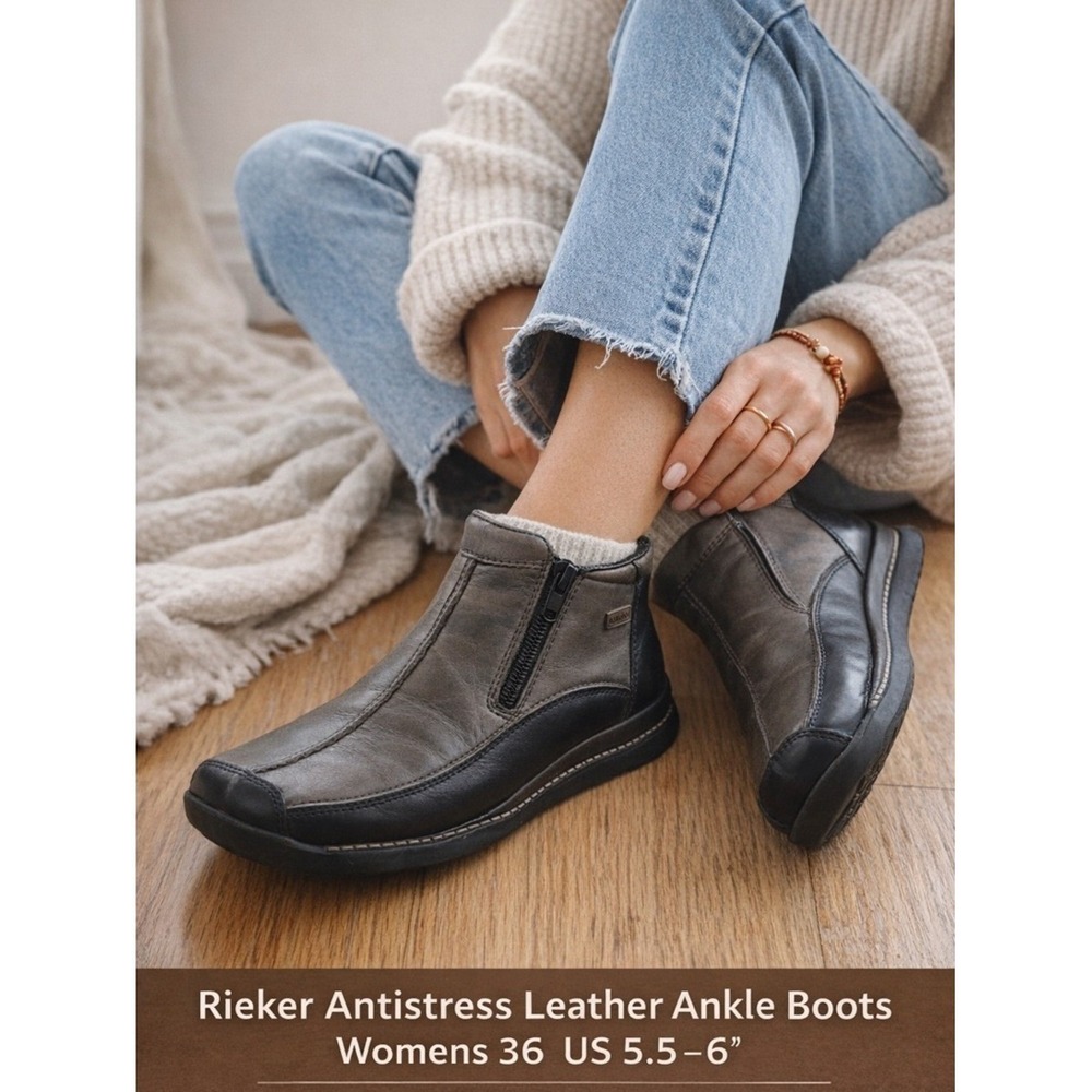 REIKER BROWN Leather Ankle Boots Womens 36 US 5.5 $125